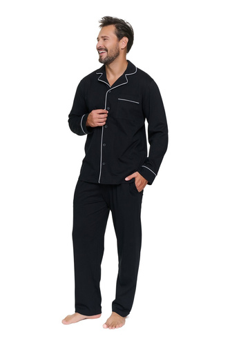 Pigiama Uomo Doctor Nap 7528 100% Cotone Aperta con Bottoni e Tasche