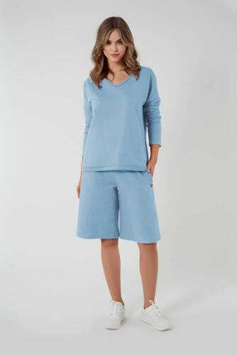 Madri 1/2 culottes pantaloncini da donna Moda italiana - blu