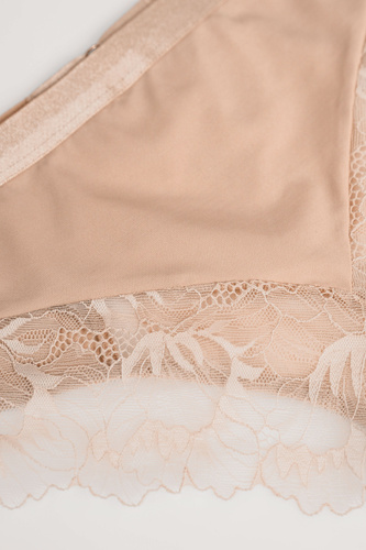 Mediolano Selena 19265 Slip in pizzo beige ad alto comfort