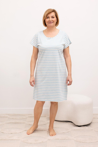 Camicia da notte Regina 2001 cotone – manica corta, righe