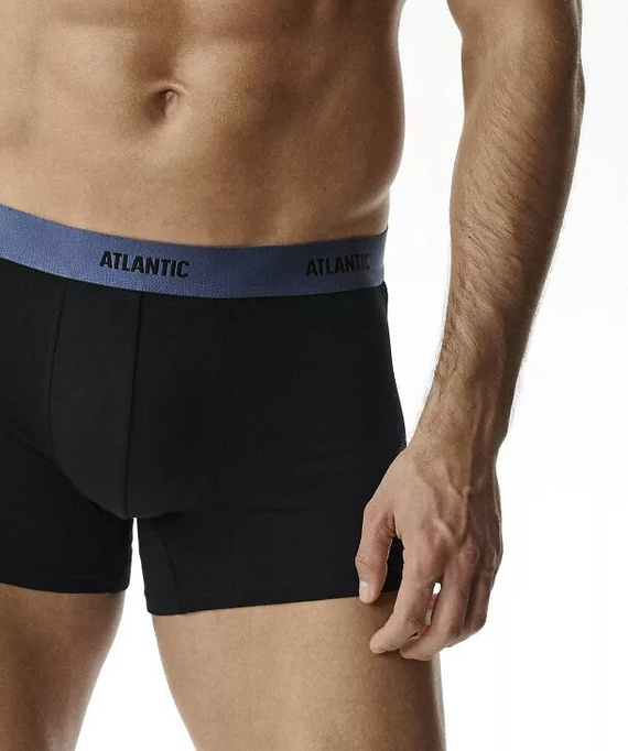Boxer da uomo Atlantic 6SMH-004 A6 nero – confezione da 6, 95% cotone, aderenti