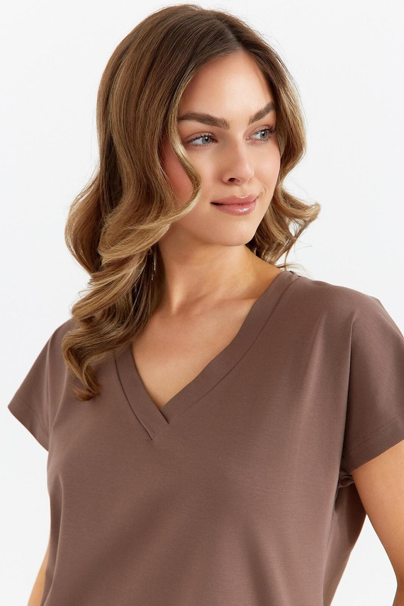 485 Pigiama donna Cana cioccolato - cotone, due pezzi, elegante