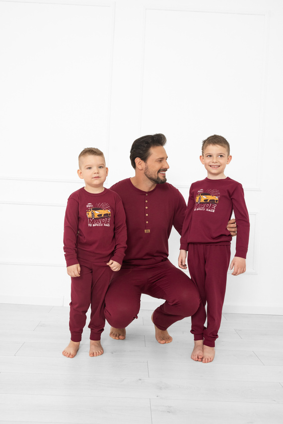 Pigiama bambino Gordo - cotone, maniche lunghe e pantaloni con coulisse Italian Fashion - marrone