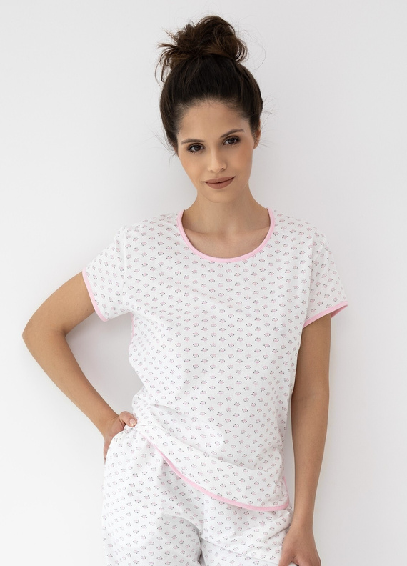 Pigiama donna Lexie Sensis 100% cotone con pantaloni lunghi rosa