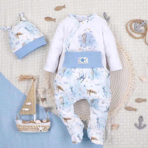 ABN-5456 Sea Of Joy Nini - mezza calza per bambino in cotone biologico, elastico in vita