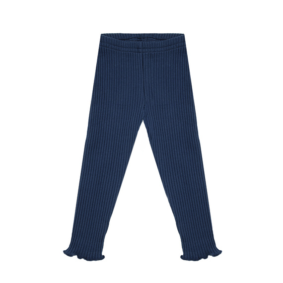 141524 Leggings Nicol a coste per bambina - cotone con elastan, volant, blu navy