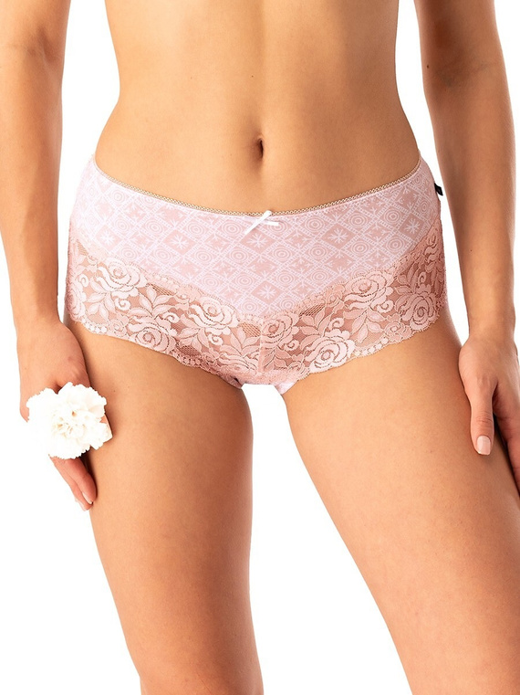 Mutandine da donna in cotone Key LPB 731 nero beige - set di 2 pezzi in scatola, taglio classico