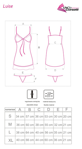 Chemise da donna Luise Black - sensuale, rosa | LivCo Corsetti Fashion