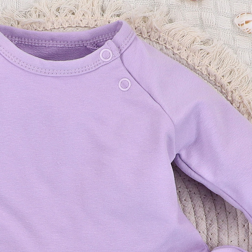 ABN-5487 Abito da neonato Nini del Mondo Sommerso - cotone organico, viola, manica lunga