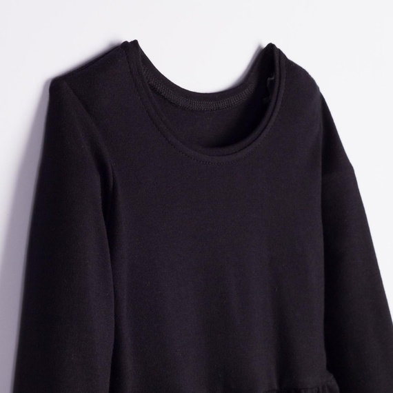 Blusa bambina Nicol 163706 100% cotone nera con baschina e pizzo