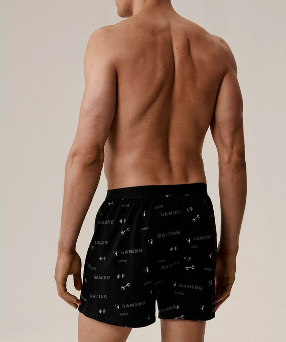 Boxer uomo 2MBX-084/25 Atlantic - cotone, confezione da 2 pezzi, vestibilità comoda - nero cachi