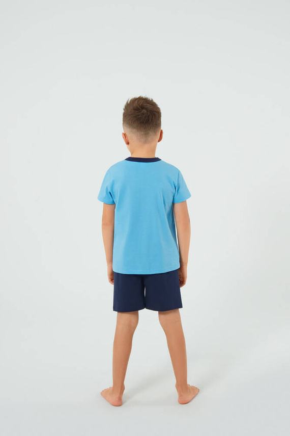 Junak Pigiama bambino a maniche corte, pantaloncini Moda italiana - blu/verde