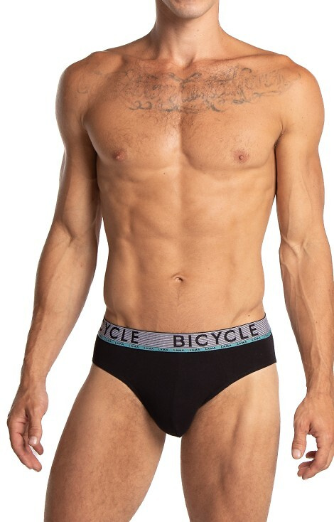 M-1063 Slip uomo Lama nero-menta - cotone, elastico largo confezione da 2 pz