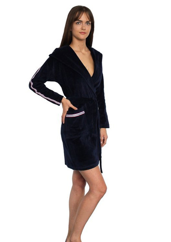 424 Lampas Accappatoio da donna - blu navy