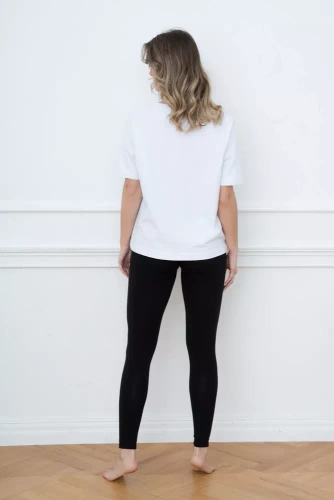 Alta Camicetta a maniche corte Moda Italiana - bianco