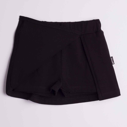 163872 Nicol Gonna-Shorts Bambina in Cotone Nero per l'Estate
