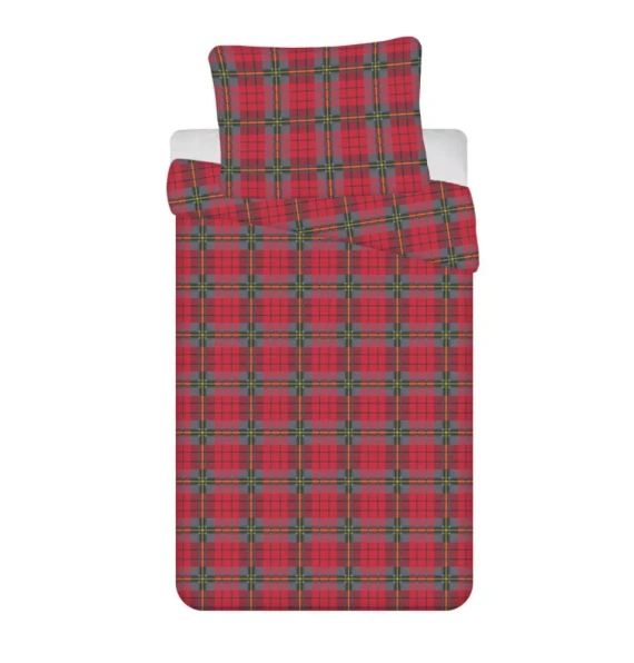 Biancheria da letto natalizia di Jerry Fabrics - a quadri rossi, 100% cotone