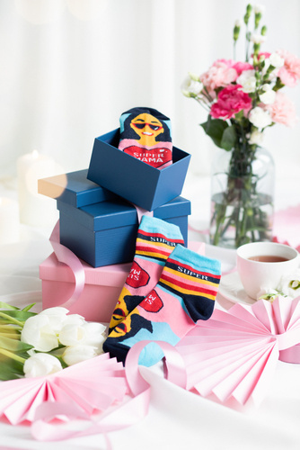 K89S Super Mama Foot Socks Moda Italiana - blu navy/colori