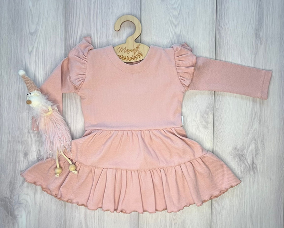 Mamatti SP503 Abito bambina maniche a farfalla 97% cotone