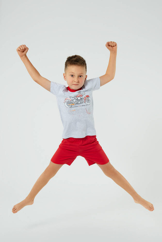 Junak Pigiama per ragazzi a maniche corte, pantaloncini Moda italiana - j.melange/rosso