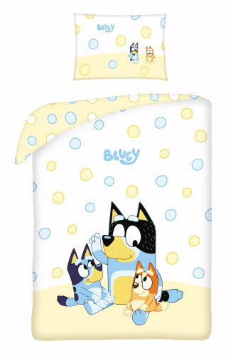 Biancheria da letto in cotone 100x135 Bluey Cagnolini Giallo 40x60 Halantex H26