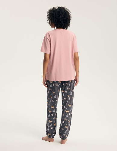 Pigiama donna Henderson Ginni 45420 100% cotone pantaloni lunghi gatti