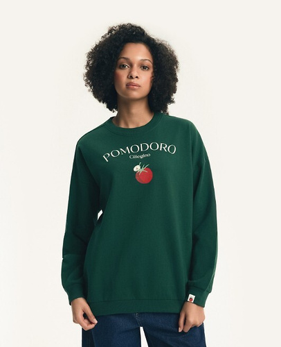 Felpa donna Dessie Henderson in cotone, leggermente felpata, con stampa