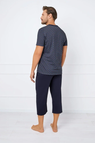 Gerard Pigiama uomo manica corta, pantaloni 3/4 Moda italiana - stampa/verde