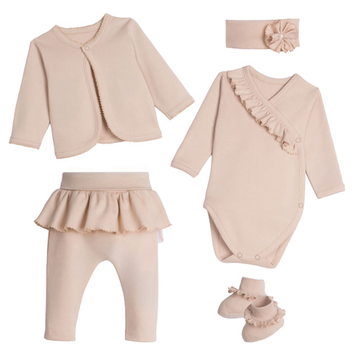 Komplet neonato Nicol 142107 5 pezzi 100% cotone beige