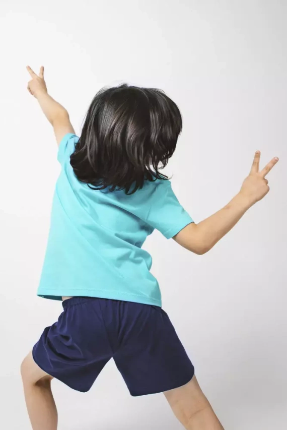 Remek Pigiama bambino manica corta, pantaloni Moda Italiana - turchese