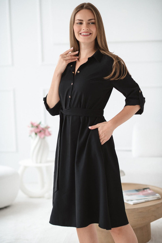 Milk&Love chemise premaman e allattamento nero | Modal, manica 3/4, regolazione in vita