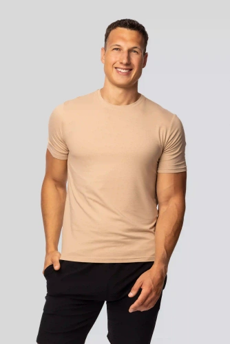 T-shirt uomo Urban in cotone beige- Vestibilità classica, alta qualità, flessibilità, comfort per tutto il giorno
