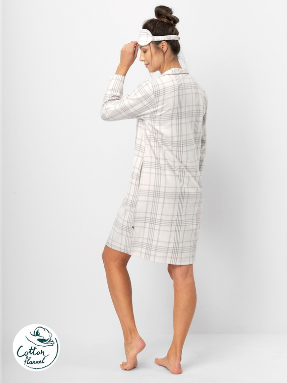 Camicia da donna Key LND 401 rosa chiaro - flanella di cotone, manica lunga, bottoni