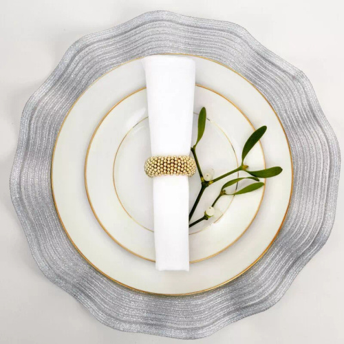 Sottopiatto Eurofirany elegante tovaglietta da tavola glamour June silver