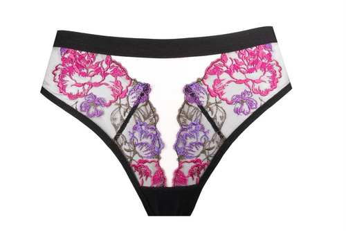 Slip Estela Unikat in pizzo trasparente eleganti neri