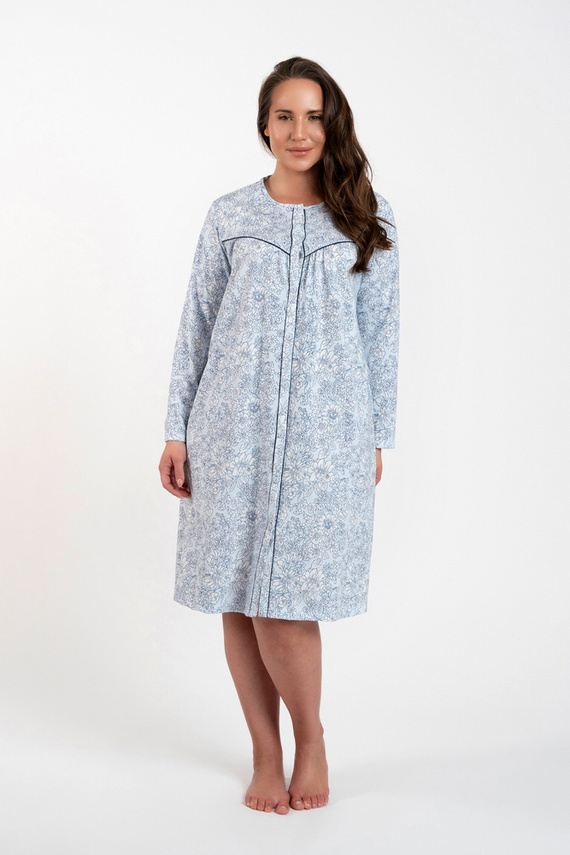 Camicia da notte sbottonata Talita Moda italiana - stampa blu