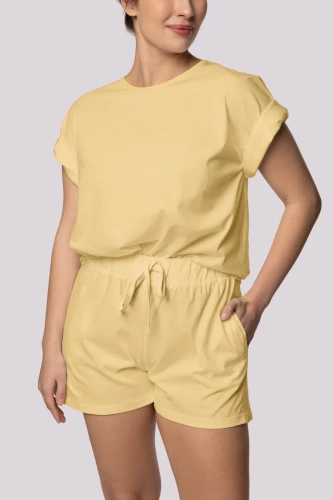 Bliss pigiama da donna a maniche corte Mona giallo