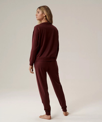 Pigiama donna Atlantic NLP-499 vino - cotone, manica lunga, comodo e alla moda