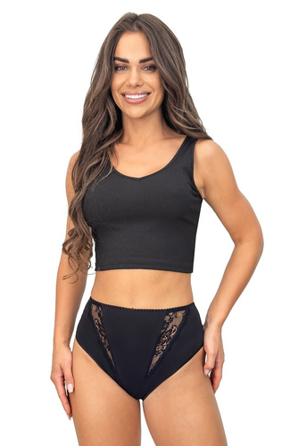 Mutandine 238 Donna nero - mutandine da donna in cotone con inserti in pizzo