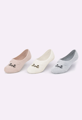Ballerine ST115 calzini donna cotone gatto 3D antiscivolo