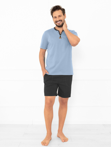 Pigiama uomo Julius Italian Fashion in acciaio - corto, cotone, elegante