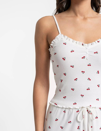 Moraj PDD3100-002 pigiama donna estivo ecru ciliegie