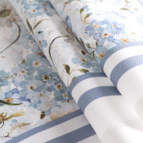 Tovaglia Summer 18 Eurofirany naturale con motivo non ti scordar di me 100% poliestere