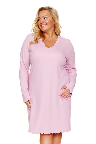 Doctor Nap 7325 - camicia da notte in cotone plus size | 100% cotone, produzione polacca - papaya