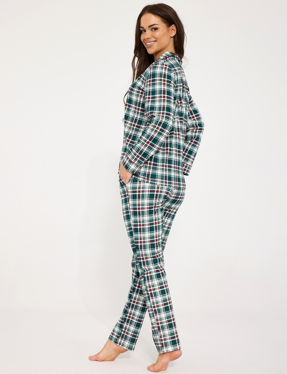 Cornette Francesca 482/490 Pigiama Donna 100% Cotone Bottoni Verde