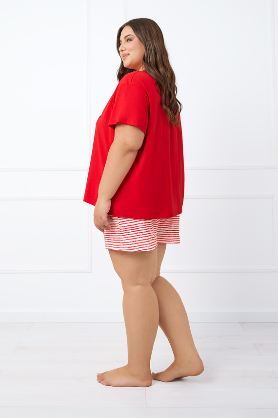 Flota Pigiama da donna a maniche corte, pantaloncini Moda italiana - stampa rossa