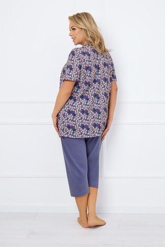 Bonaria Pigiama donna manica corta, pantalone 3/4 Moda italiana - stampa/jeans