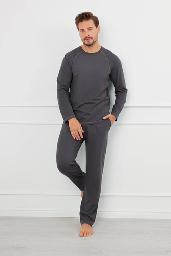 Salomon Pigiama uomo manica lunga, pantaloni lunghi Moda italiana - grafite/miele