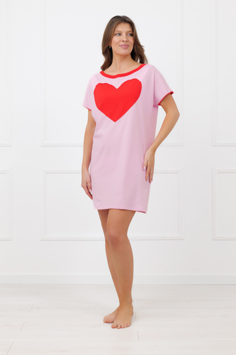 Camicia da notte Sabrina Italian Fashion 100% cotone – manica corta, cuore