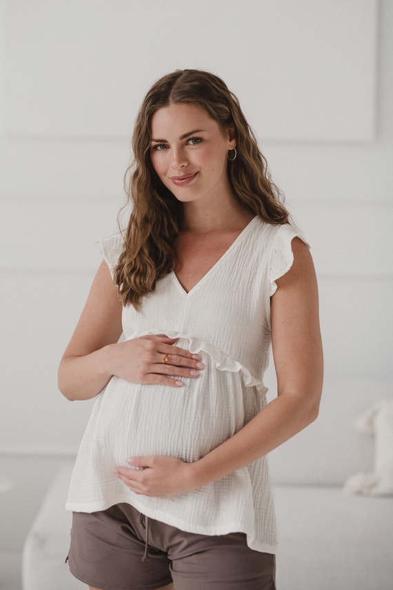 Milky Butterfly Camicetta maternità e allattamento - comfort e stile Milk&Love crema